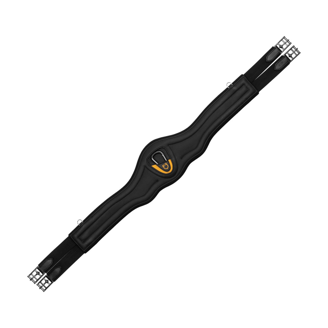 Jumping girth contoured leather BLACK