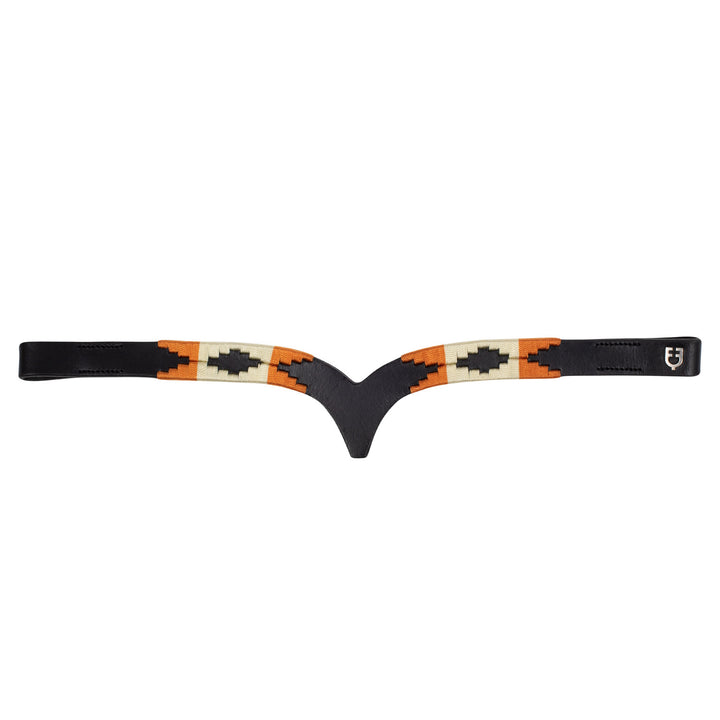 Leather browband with navajo decoration