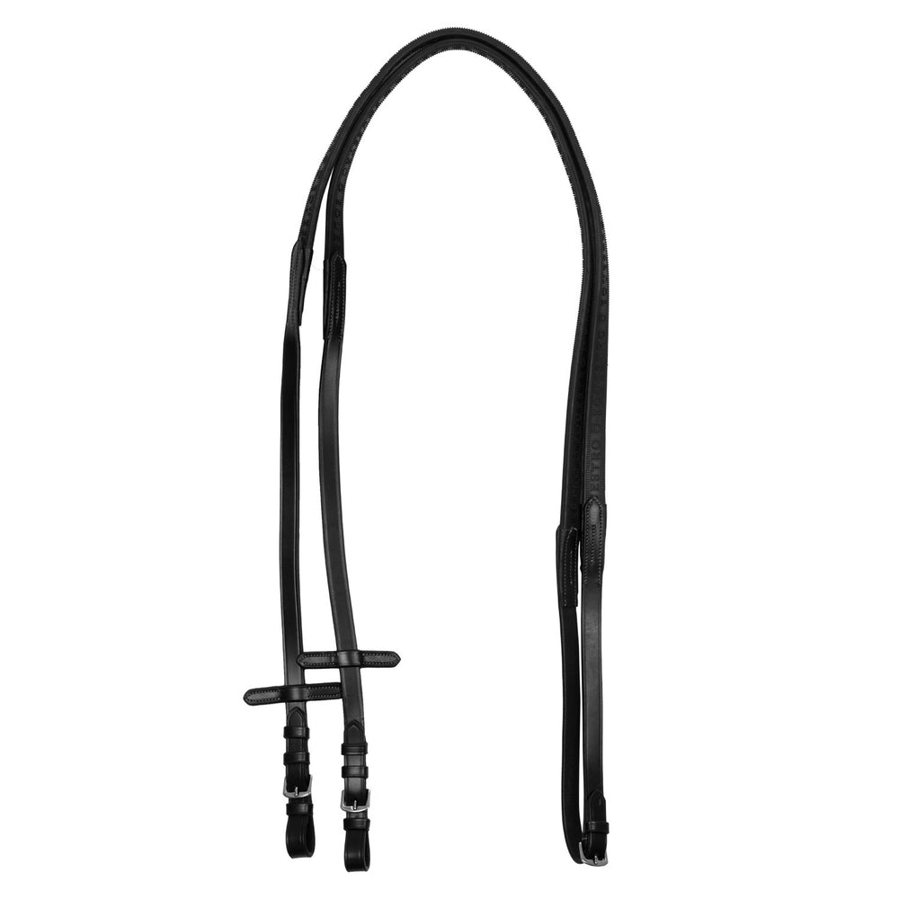 Solid lettering grip rubber reins silver fitt BLACK