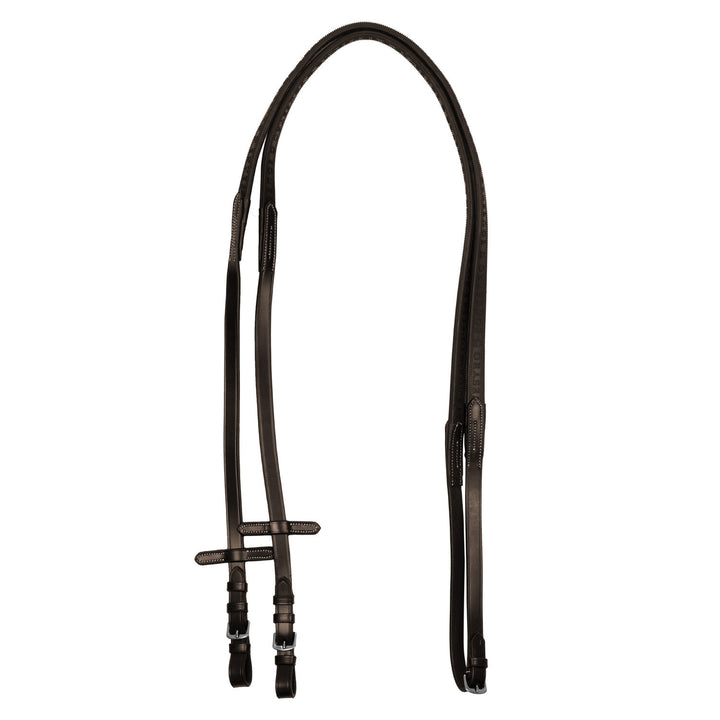 Solid lettering grip rubber reins silver fitt DARK BROWN