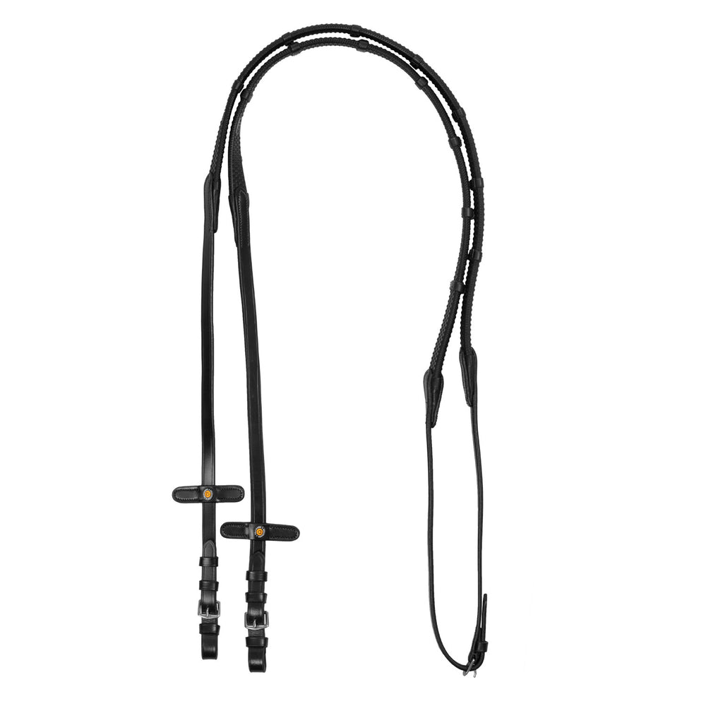 EVENTA RUBBER REINS WITH STOPPER BLACK
