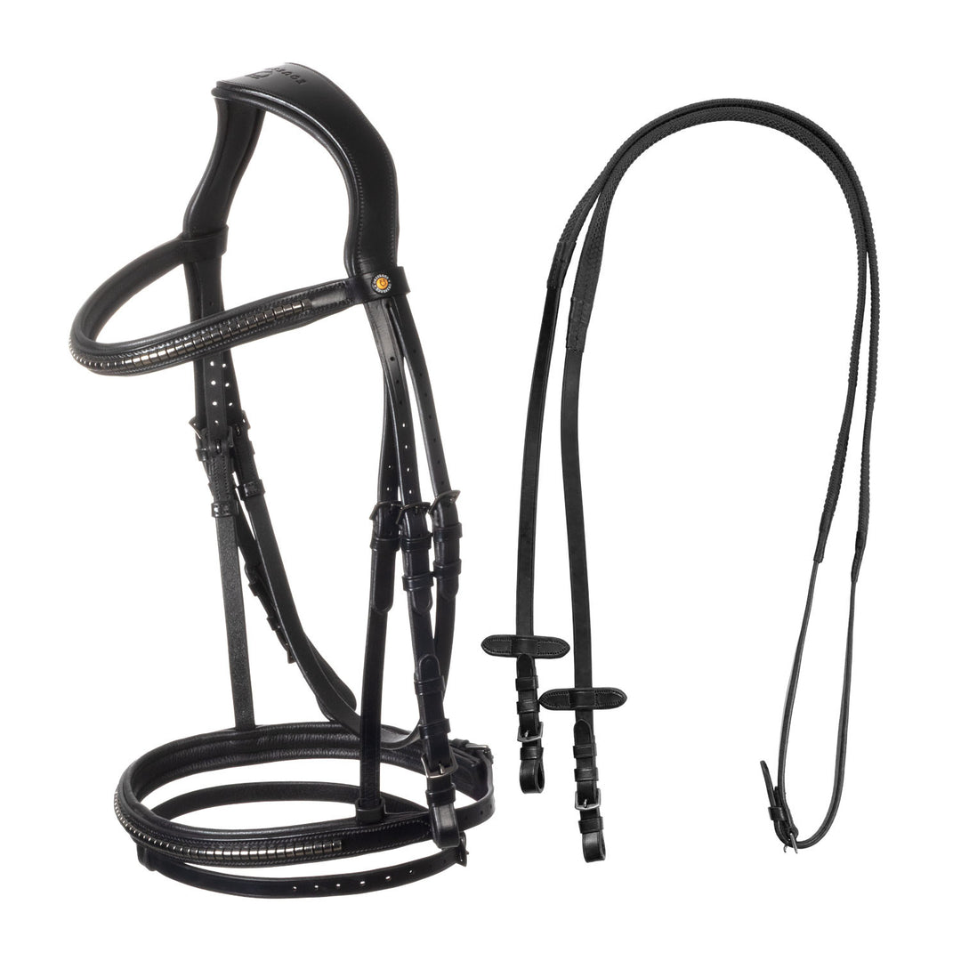 Leather bridle with black clincher BLACK