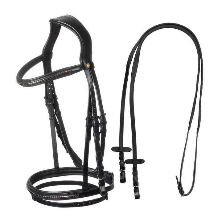 Leather bridle with black clincher BLACK