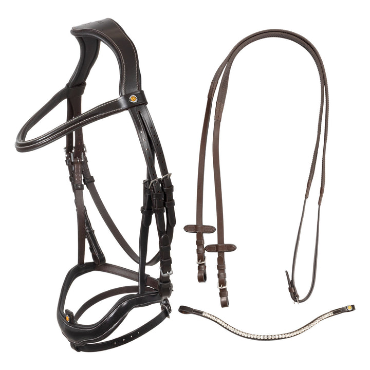 Anatomical bridle with curved noseband