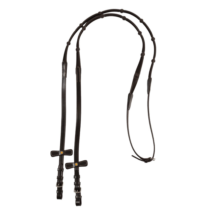 Leather solid grip reins with stoppers