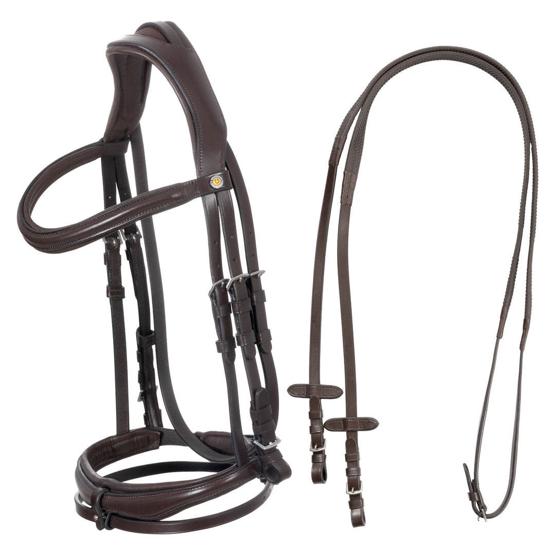 English bridle with anatomical noseband DARK BROWN