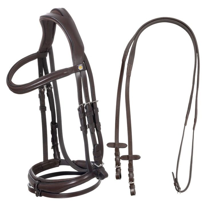 English bridle with anatomical noseband DARK BROWN