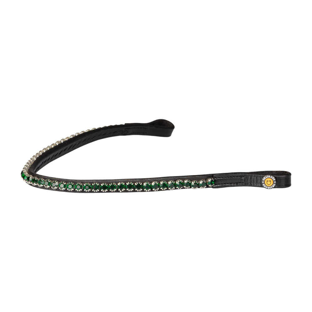 Stones Concept leather browband BLACK/EMERALD