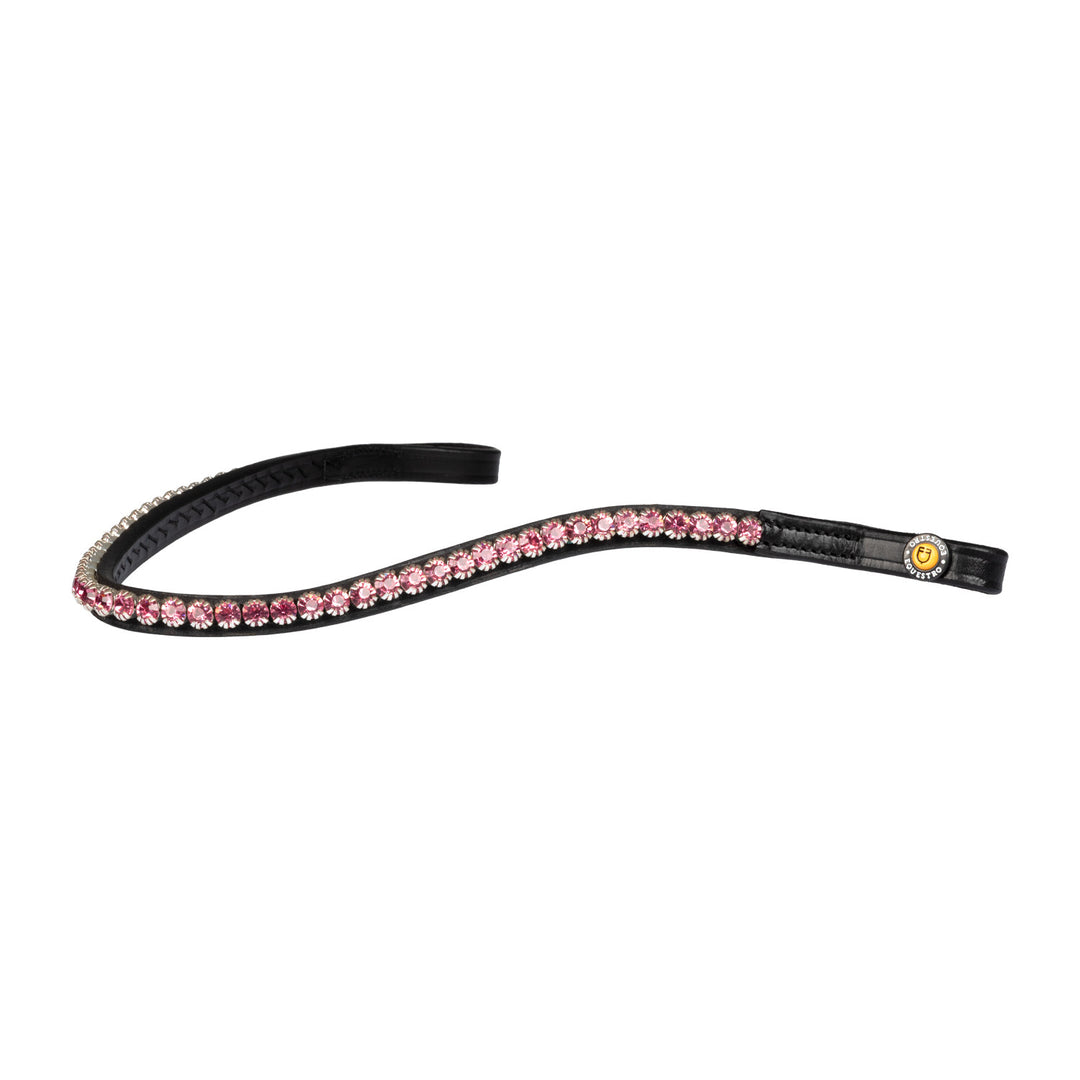 Stones Concept leather browband BLACK/PINK