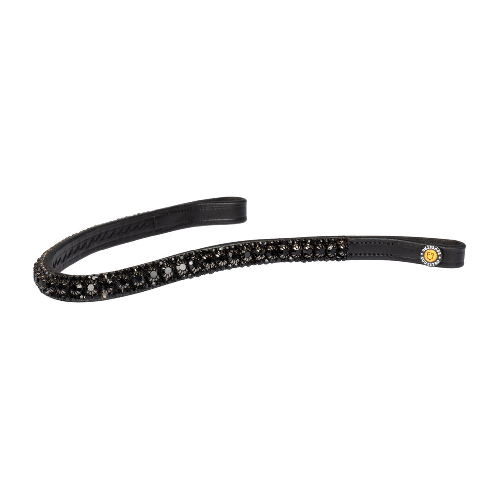 Triple Crystal Row Browband BLACK/BLACK