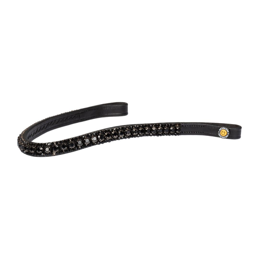 Triple Crystal Row Browband BLACK/BLACK