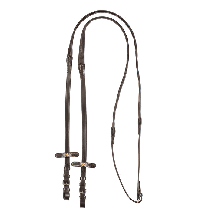 Leather magna reins with rubber grip