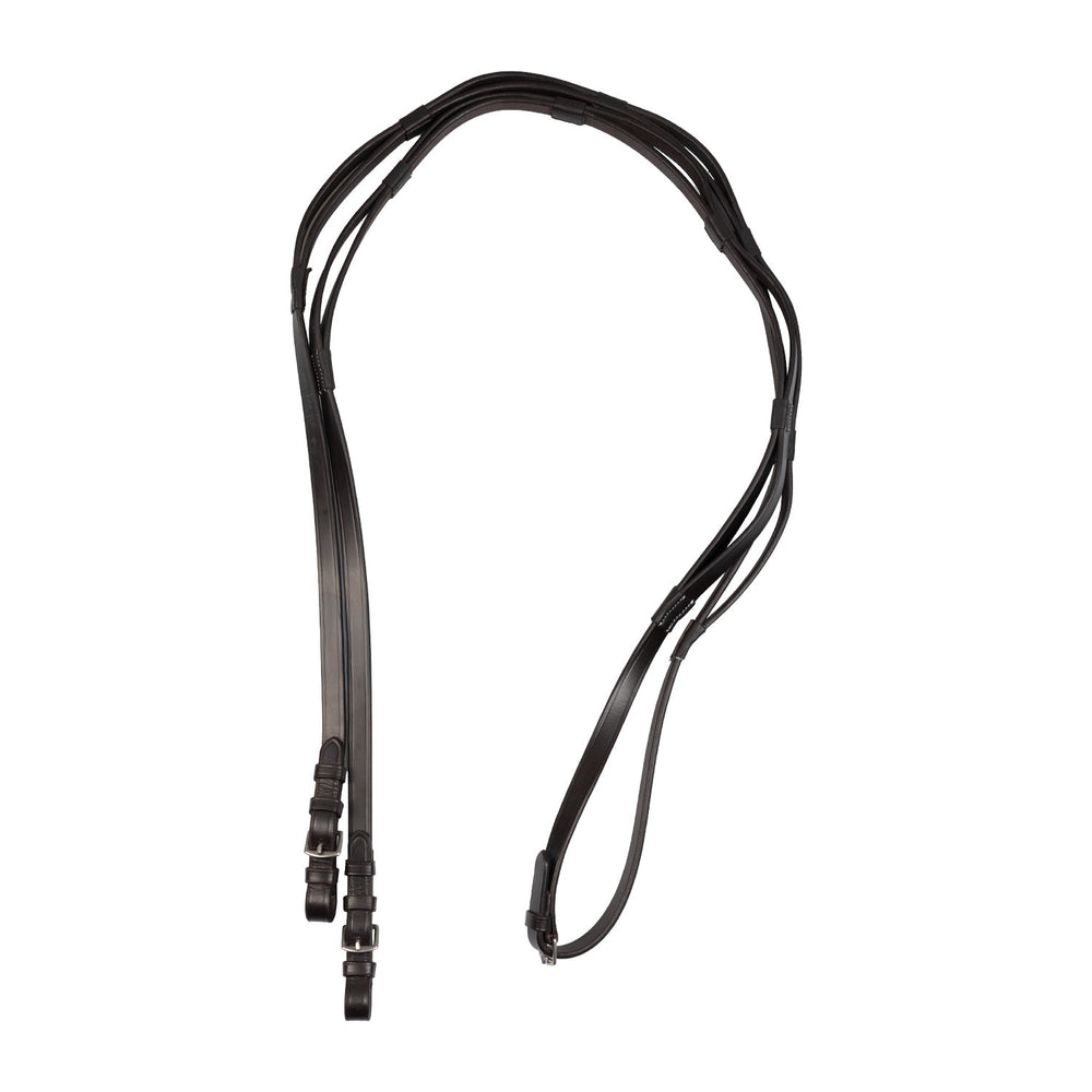 Leather reins with stainless steel buckles DARK BROWN