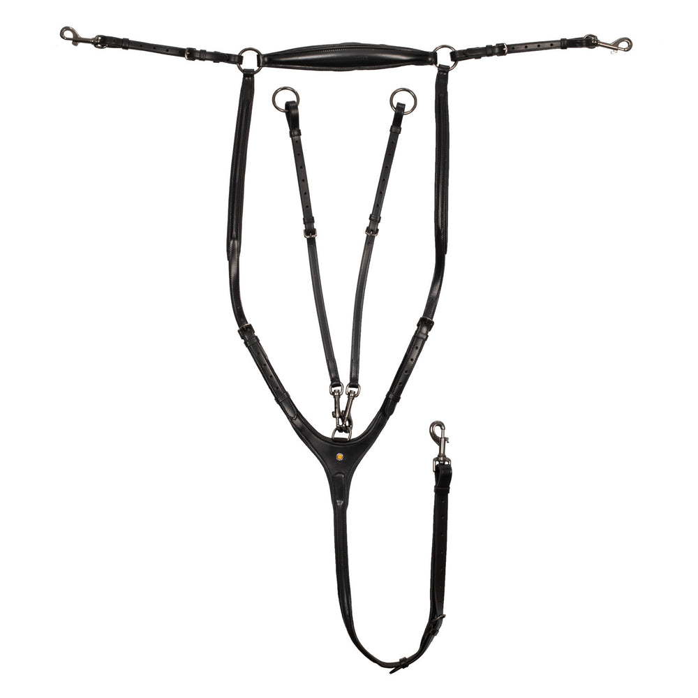 Removable martingale leather pectoral BLACK