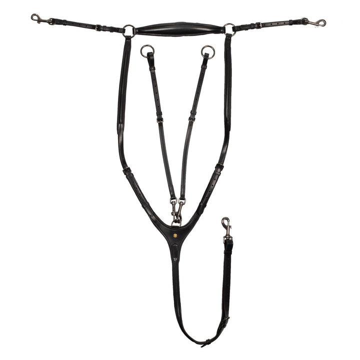 Removable martingale leather pectoral BLACK