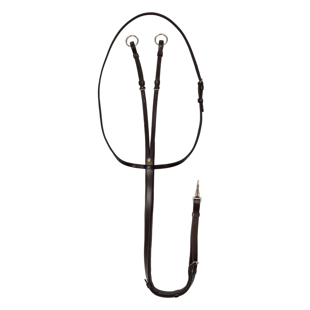 Martingale leather silver seams DARK BROWN