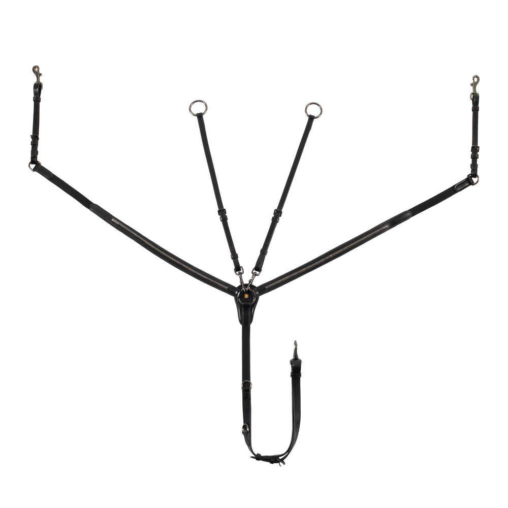 Tanned leather fork breastplate with black cl BLACK