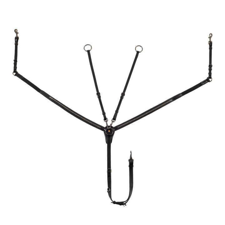 Tanned leather fork breastplate with black cl BLACK