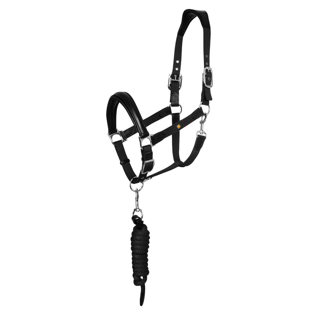 ERGONOMIC HALTER WITH LEATHER INSERTS BLACK/BLACK