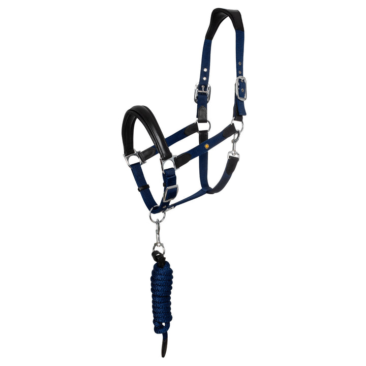 ERGONOMIC HALTER WITH LEATHER INSERTS BLACK/NAVY