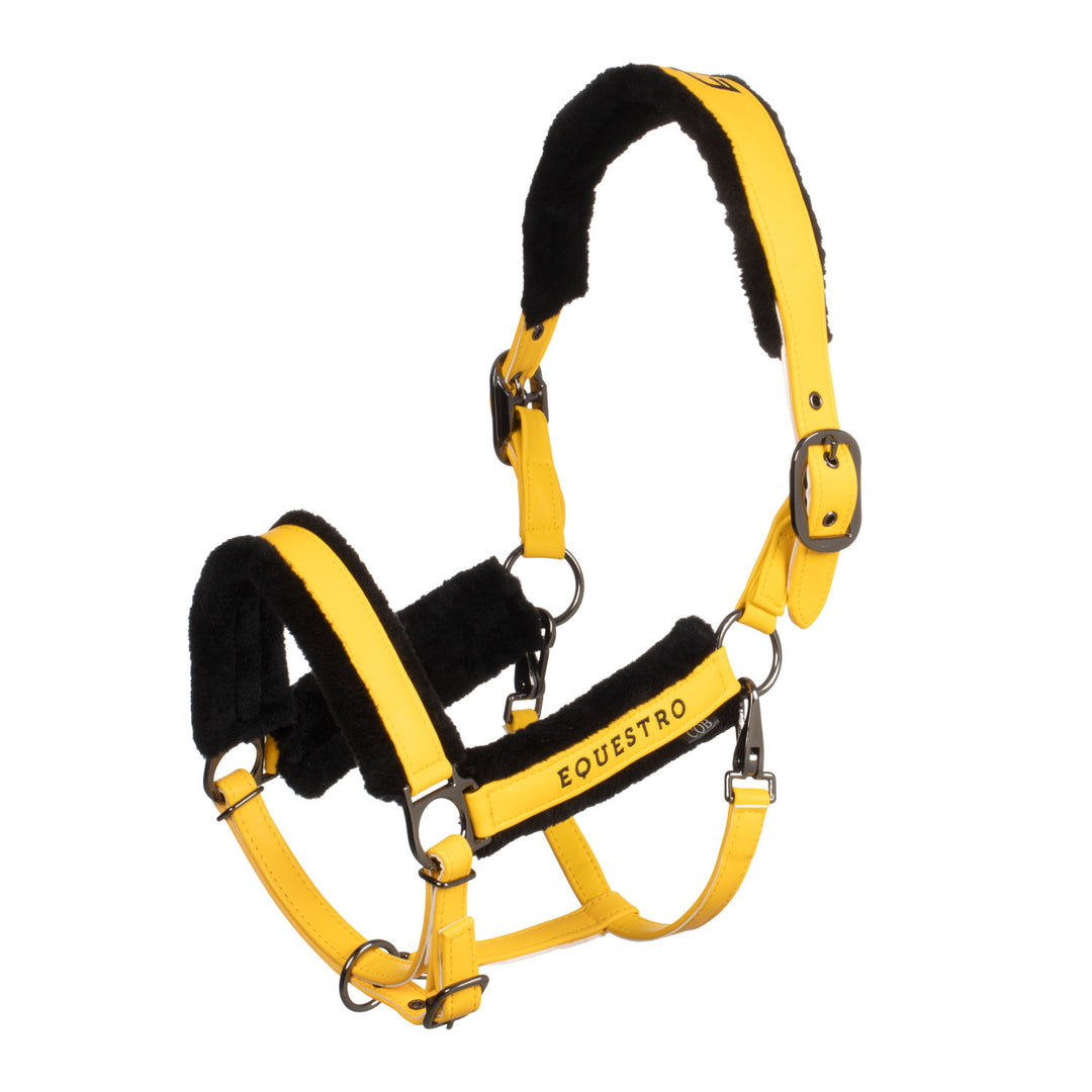 Polypropylene halter with faux sheepskin padd 1235C-YELLOW