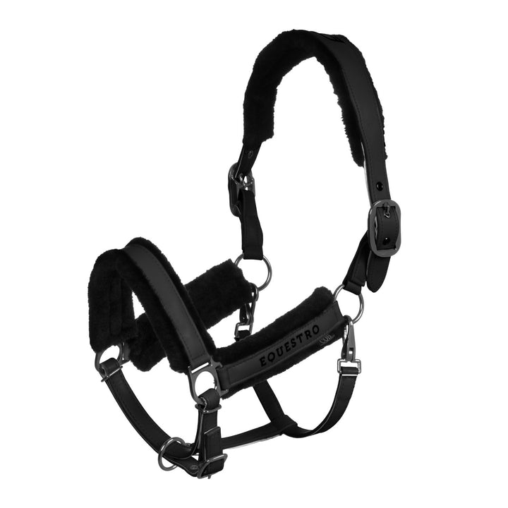 Polypropylene halter with faux sheepskin padd BLACK