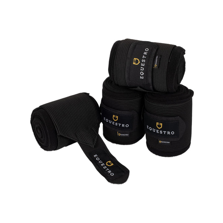Breathable fleece bandages with elastic BLACK