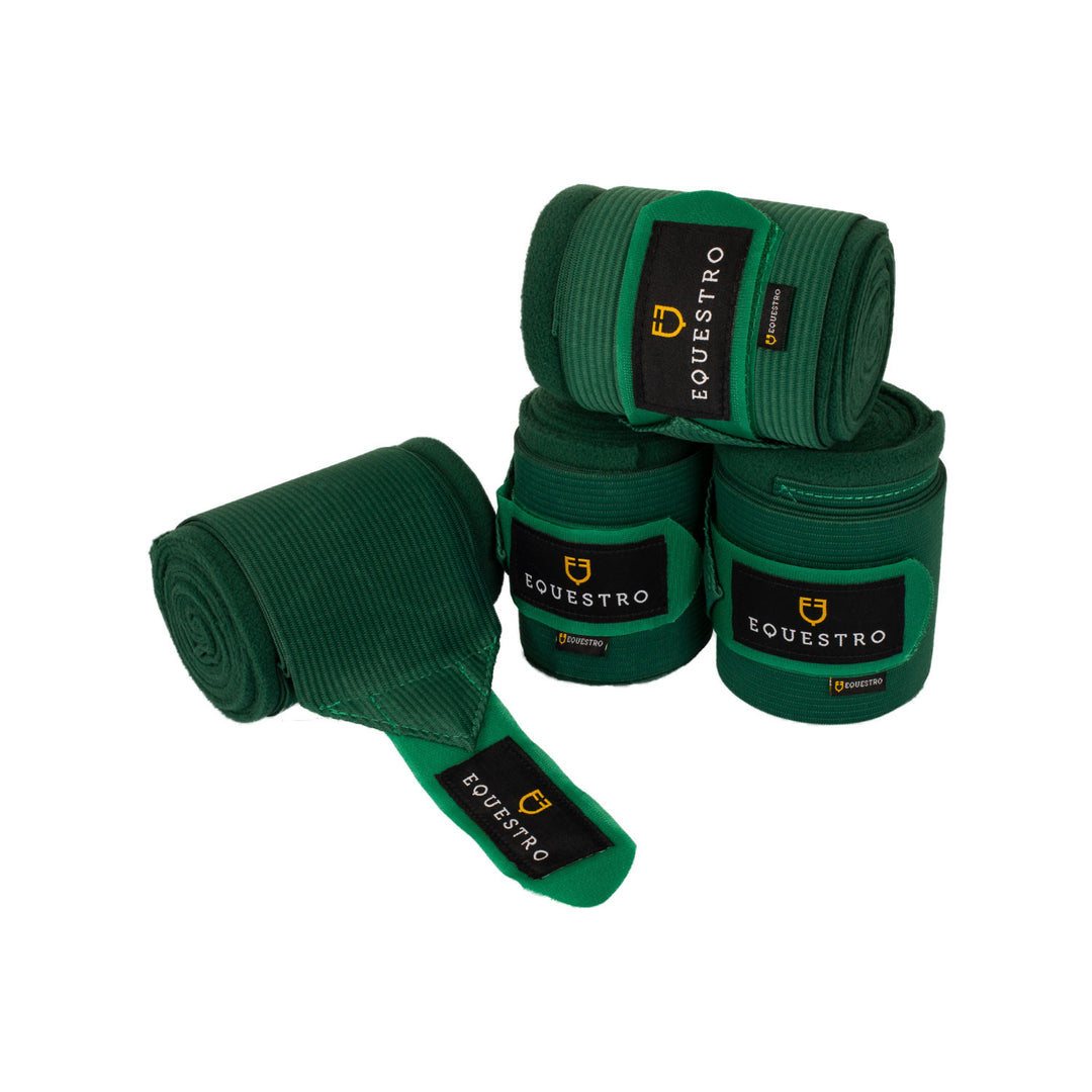 Breathable fleece bandages with elastic HUNTER GREEN