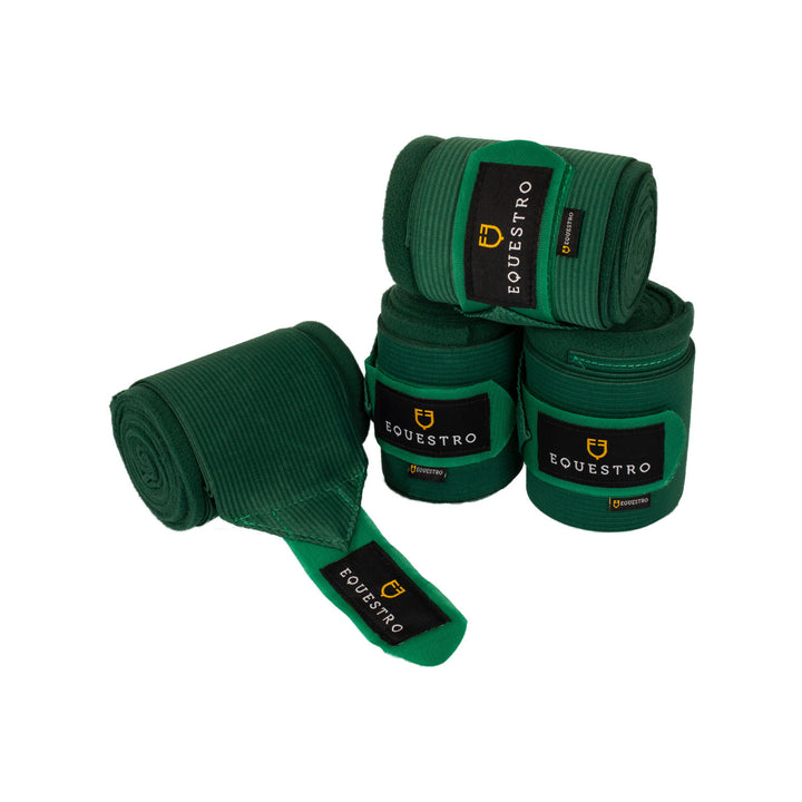 Breathable fleece bandages with elastic HUNTER GREEN