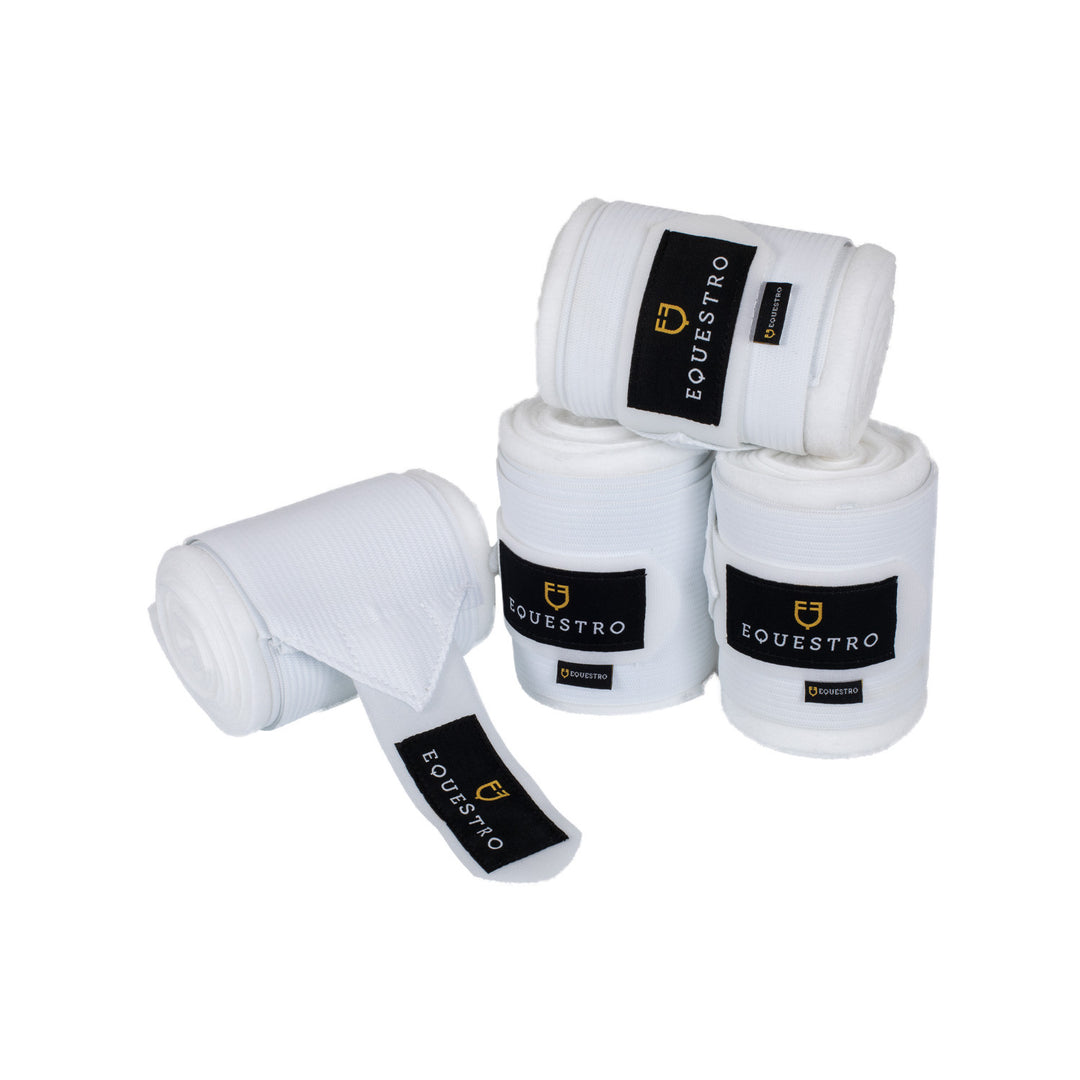 Breathable fleece bandages with elastic WHITE