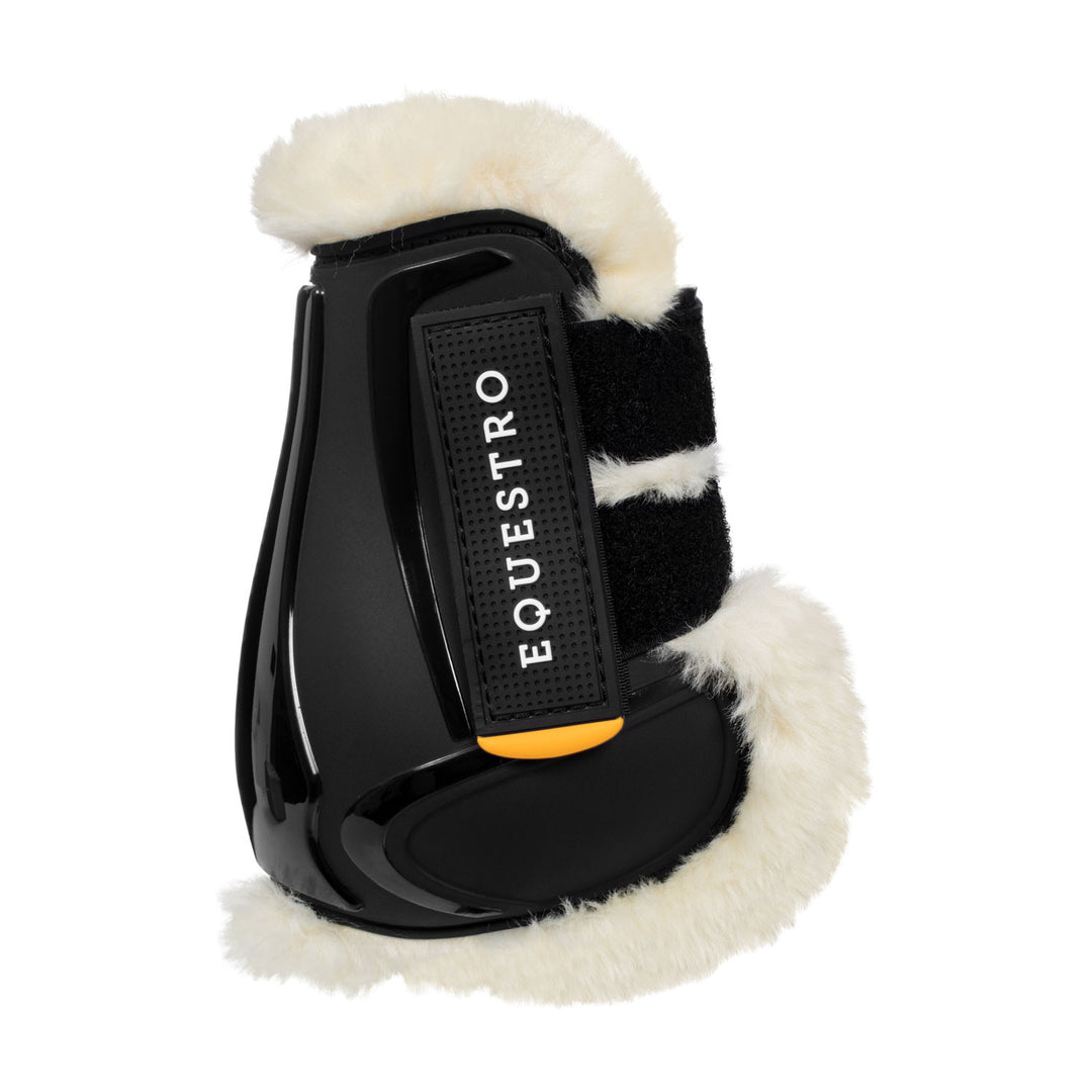 Fetlock boots in TPU and synthetic sheepskin BLACK