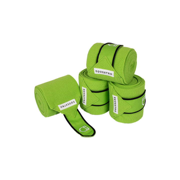 Breathable fleece pony bandages LIME/BLACK