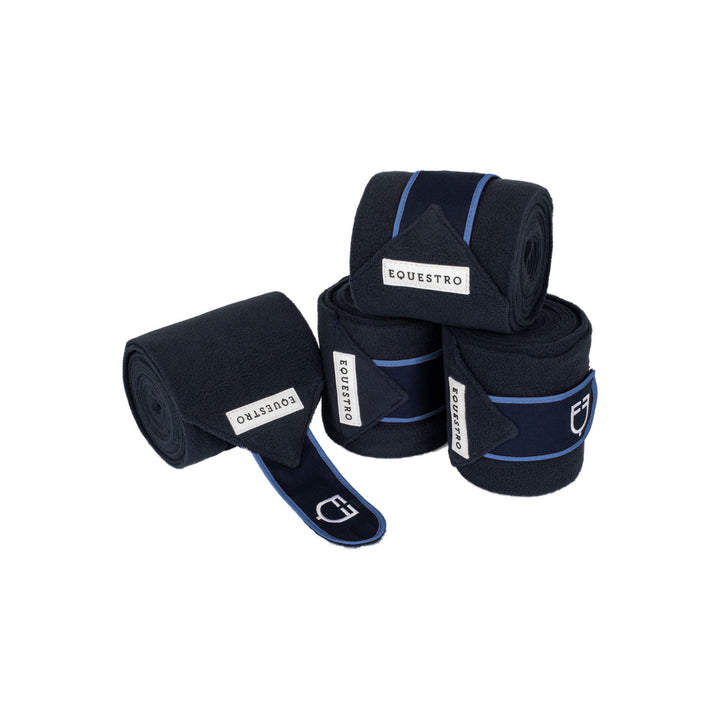 Breathable fleece pony bandages NAVY/LIGHT BLUE