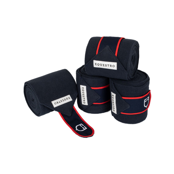 Fleece bandages with hook-and-loop fastening NAVY/RED