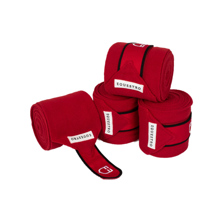 Fleece bandages with hook-and-loop fastening RED/BLACK