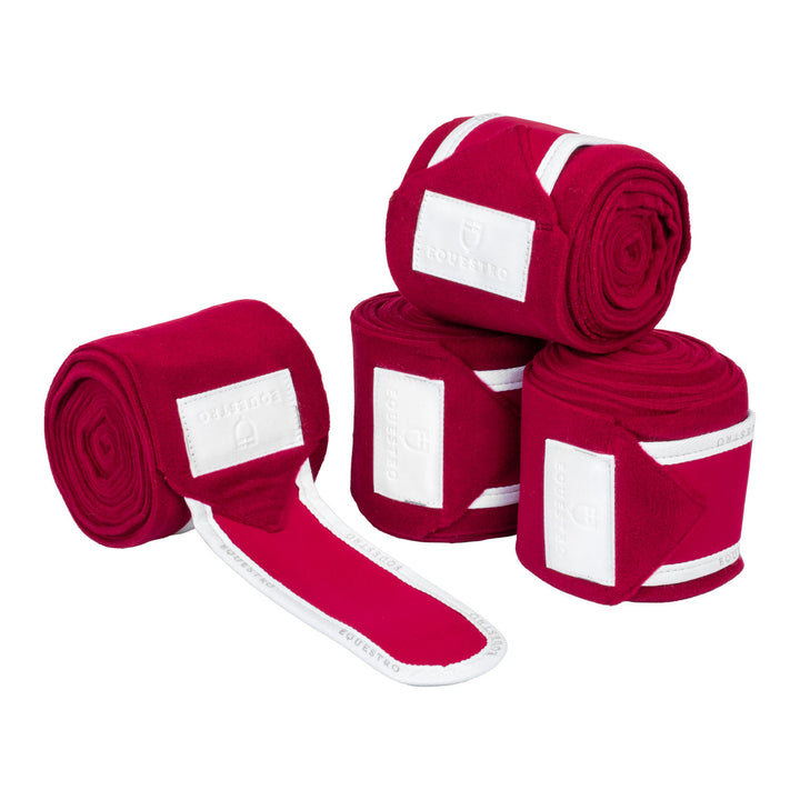 Fleece bandages WINE/WHITE