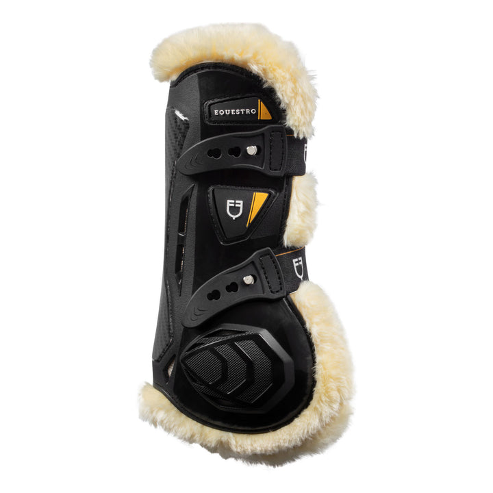 Synthetic sheepskin quick release tendon boot BLACK