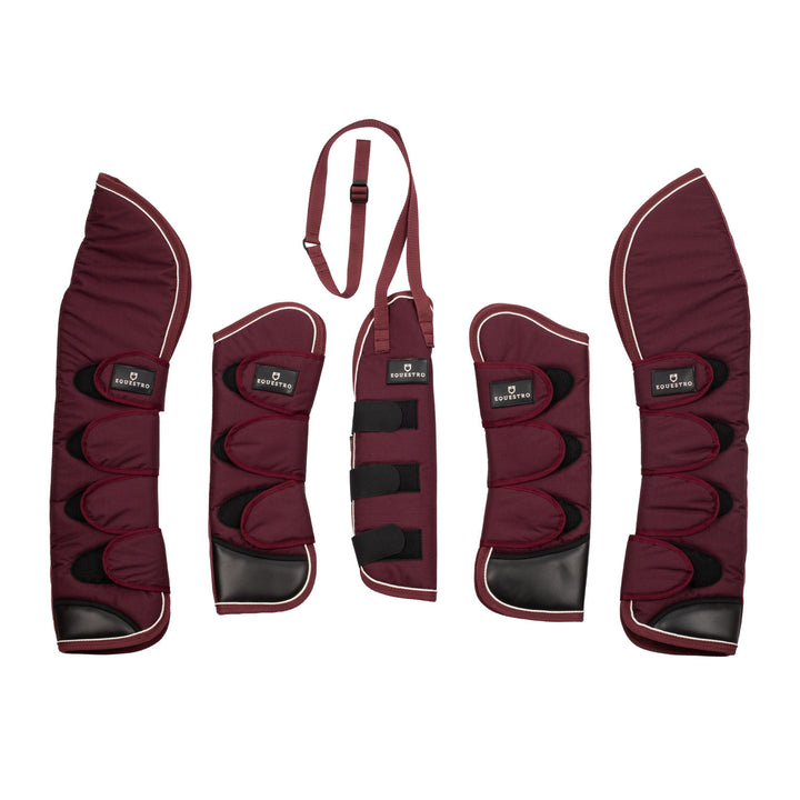 Travelling boots set and tail guard with rubb BURGUNDY
