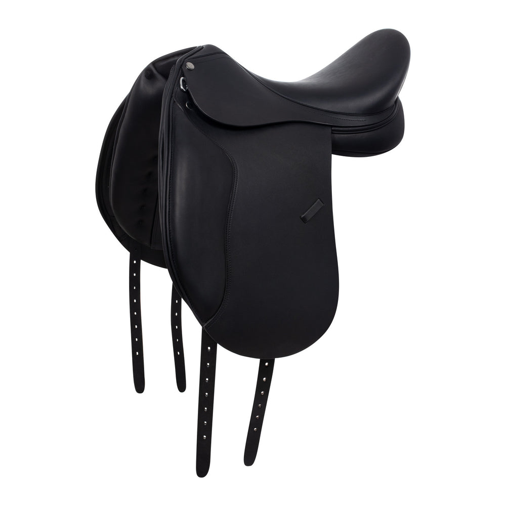 Dressage saddle with long blocks BLACK