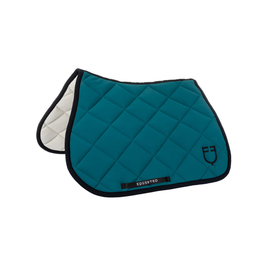 Jumping saddle pad with embroidered logo blac PETROL (548C)