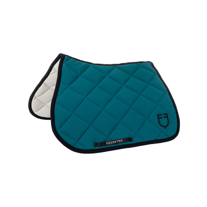 Jumping saddle pad with embroidered logo blac PETROL (548C)