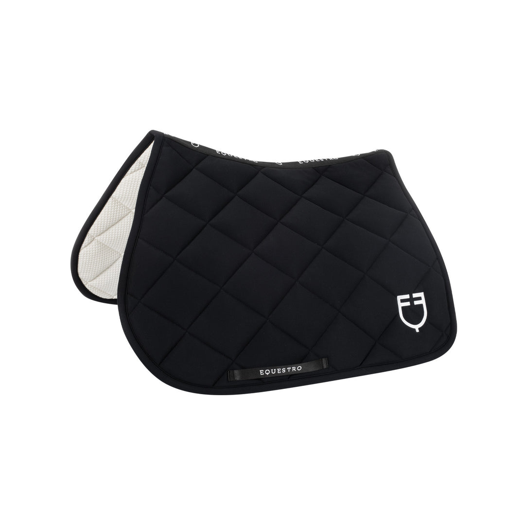 Jumping saddle pad with embroidered logo blac BLACK