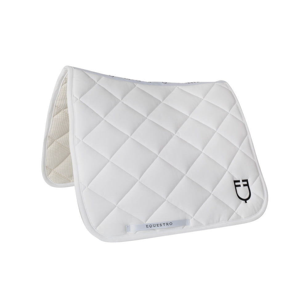 Dressage saddle pad with diamond quilting WHITE