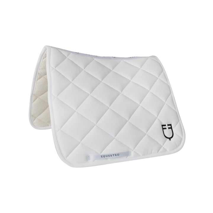 Dressage saddle pad with diamond quilting WHITE