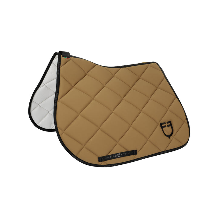 Jumping saddle pad breathable technical fabri CARAMEL/BLACK
