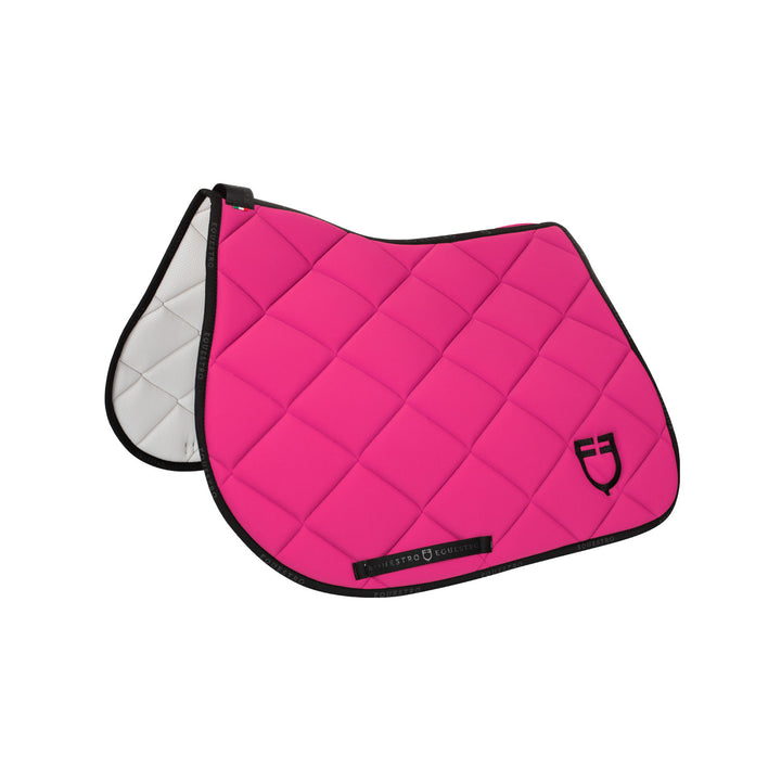 Jumping saddle pad technical fabric with logo FUCSIA/BLACK