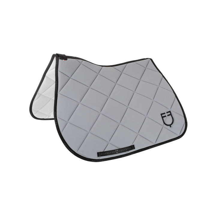 Jumping saddle pad technical fabric with logo GREY/BLACK