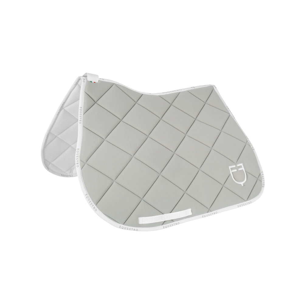 Jumping saddle pad technical fabric with logo LIGHT GREEN/WHITE