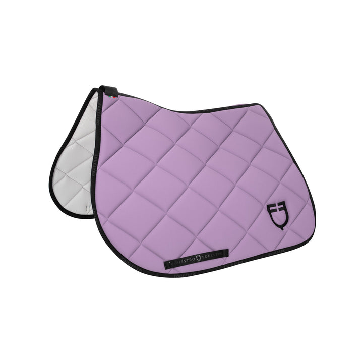 Jumping saddle pad technical fabric with logo LILLA/BLACK