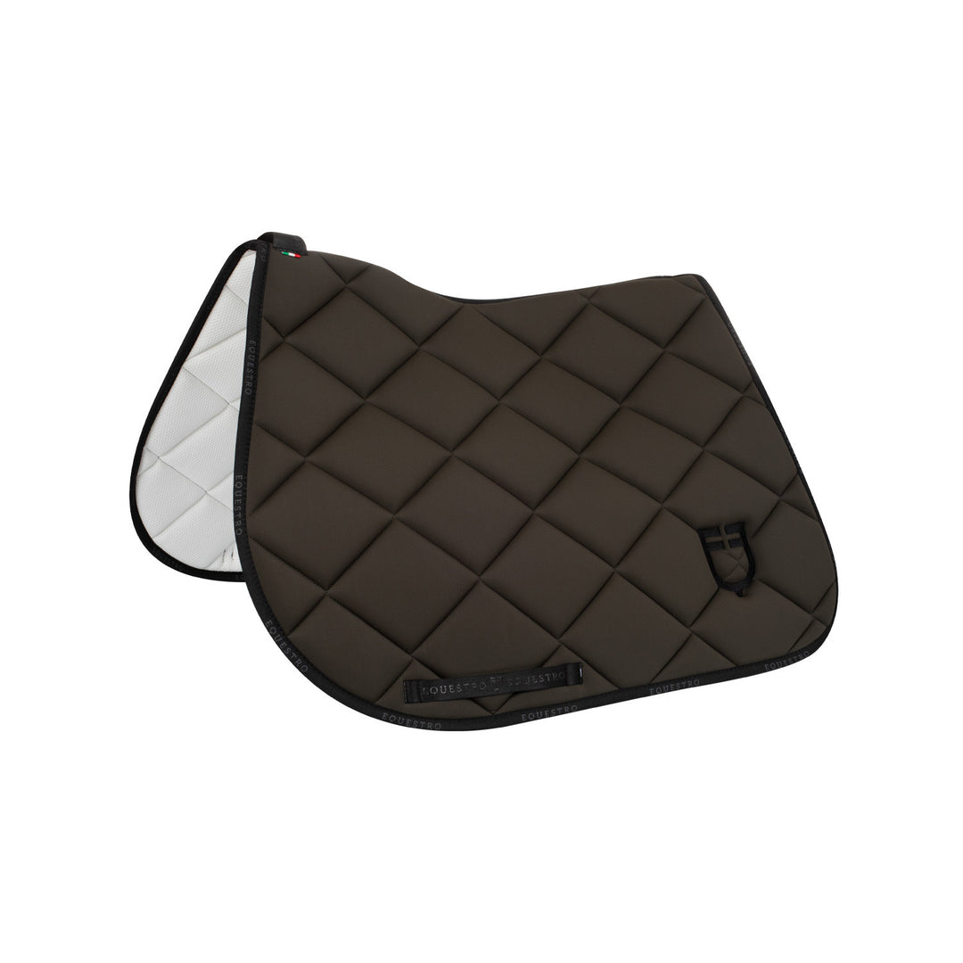 Jumping saddle pad technical fabric with logo MILITARY GREEN/BLACK